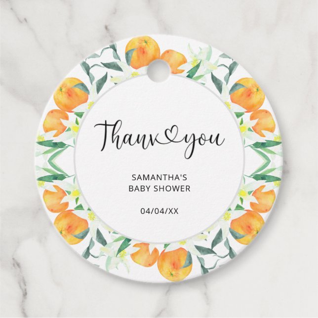 Étiquettes Cadeau Citrus merci (Devant)