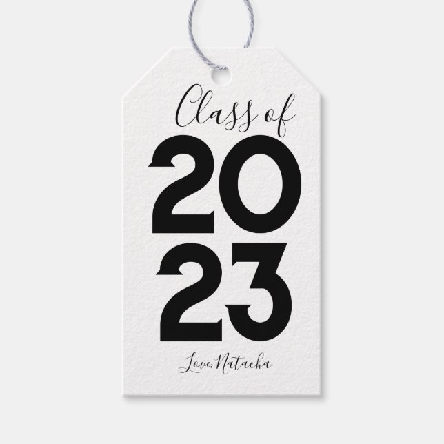 Étiquettes-cadeau Classe classique de 2023 Graduation party (Devant)