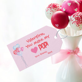 Étiquettes-cadeau Classe Valentine's "You Make My Heart Pop !"