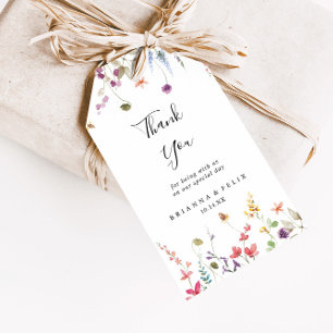Étiquettes-cadeau Classic Colorful Wild Floral Mariage Merci