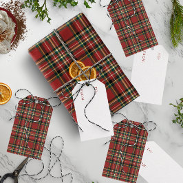 Étiquettes-cadeau Classic Red Plaid To From Vintage Holiday