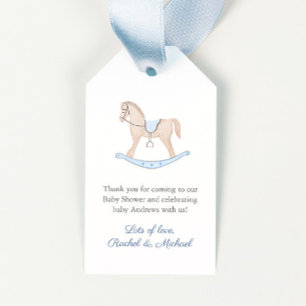 Étiquettes-cadeau Classic Rocking Horse Boy Baby shower Favoriser Ta