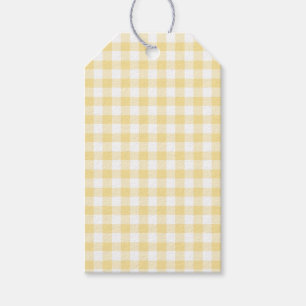 Étiquettes-cadeau Classique En vichy canari jaune