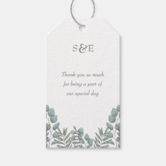 Étiquettes-cadeau Classique et élégant Sage Vert Eucalyptus Floral