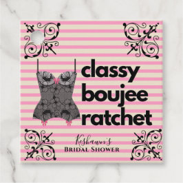 Étiquettes Cadeau Classy Boujee Ratchet | Lingerie rose et noire