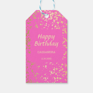 Étiquettes-cadeau Classy Egypt Gold arrose Anniversaire rose