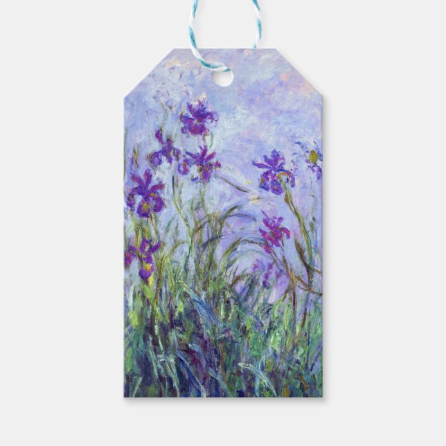 Étiquettes-cadeau Claude Monet - Lilac Irises / Iris Mauves (Devant)