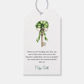Étiquettes-cadeau Clé en or Trèfle Personnalisé Mariage Saint-Patric