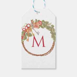 Étiquettes-cadeau Clé et couronne monogrammes