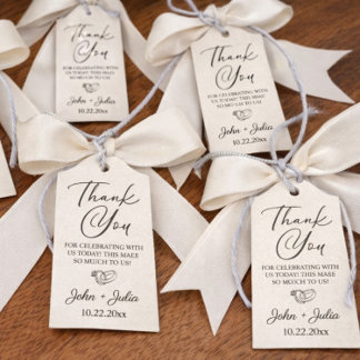 Étiquettes-cadeau Clean Modern Wedding Favor Gift Tag