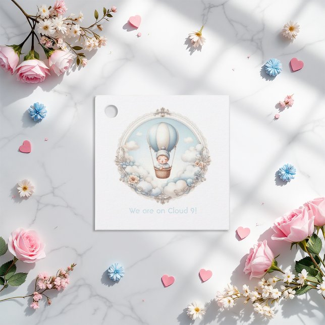 Étiquettes Cadeau Cloud 9 Baby shower (Cloud 9 Baby Shower Favor Tags)