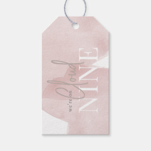 Étiquettes-cadeau Cloud 9 Ciel rose Aquarelle Baby shower fille