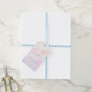 Étiquettes-cadeau Cloud 9 Dreamy Pastel Fête des mariées rose Merci