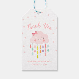 Étiquettes-cadeau Cloud Raindrops Rainbow Rose Blush Merci Girl
