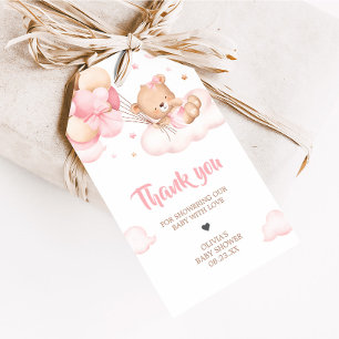 Étiquettes-cadeau Clouds d'attente rose Baby shower Favoriser les ét