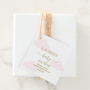 Étiquettes Cadeau Clouds roses Baby shower fille