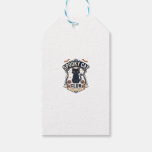 Étiquettes-cadeau Club de chat effrayant Chat Halloween Chat effraya