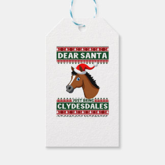 Étiquettes-cadeau Clydesdale Horse Christmas Ugly Xmas Sweater Eques