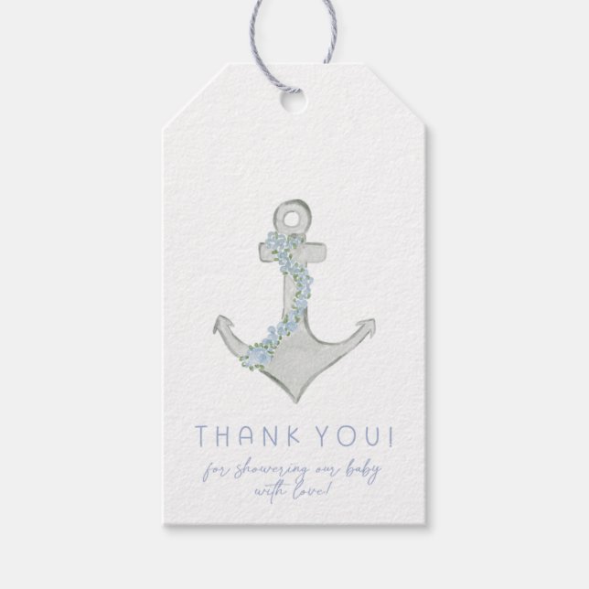 Étiquettes-cadeau Coastal Baby Ahoy Its a Boy Baby Shower (Devant)