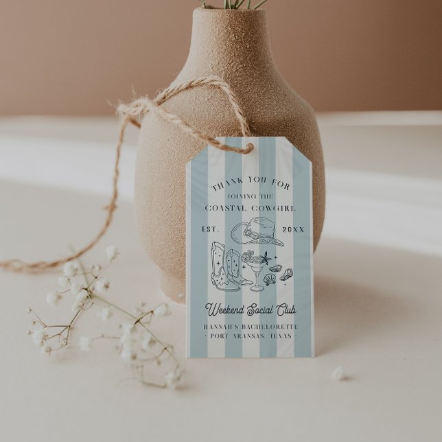 Étiquettes-cadeau Coastal Cowgirl Bachelorette Favoriser (Créateur téléchargé)