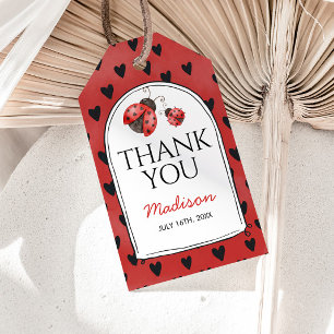 Étiquettes-cadeau Coccinelle de l'amour Merci