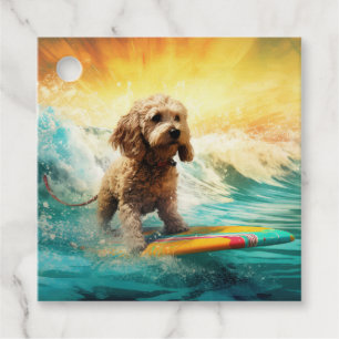 Étiquettes Cadeau Cockapoo Beach Surf Paining