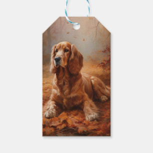 Étiquettes-cadeau Cocker Spaniel à l'automne Feuilles automne Inspir