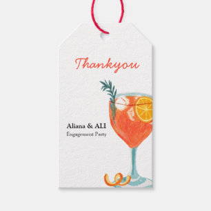 Étiquettes-cadeau Cocktail à l'orange sanguine Fiesta de mariage mex