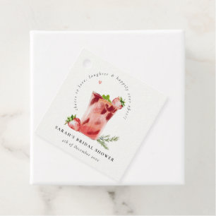 Étiquettes Cadeau Cocktail Mariage Rose Fruité Margaríta Fête de Fia