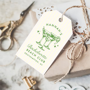 Étiquettes-cadeau Cocktail moderne rétro Bachelorette Vert