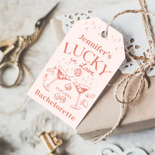 Étiquettes-cadeau Cocktail Peach Lucky In Love Enterrement de Fille