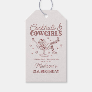 Étiquettes-cadeau Cocktails Bourguignons Cow-Girls Rodéo Cadeau de A