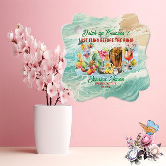 Étiquettes Cadeau Cocktails de plage tropicale Fruits Enterrement de