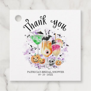 Étiquettes Cadeau Cocktails mignons Merci Fête des mariées Halloween