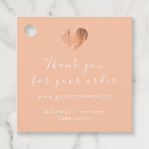 Étiquettes Cadeau Code de réduction Coeur Logo Rose promotionnel
