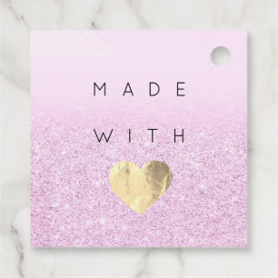 Étiquettes Cadeau Code de réduction Logo Gold Heart Merci Shopping