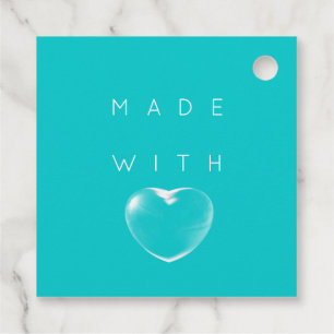 Étiquettes Cadeau Code de remise Logo Gold Heart Merci Ocean