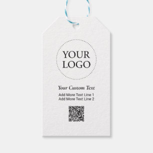 Étiquettes-cadeau Code QR de logo d'entreprise personnalisé simple p