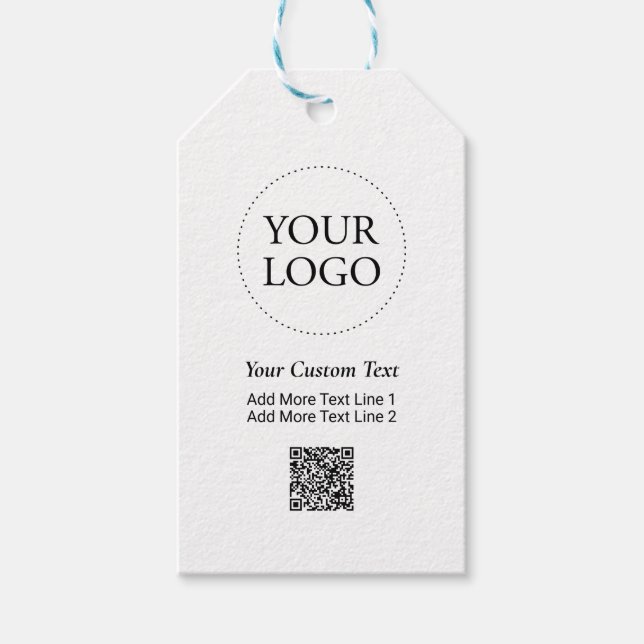 Étiquettes-cadeau Code QR de logo promotionnel d'entreprise personna (Devant)