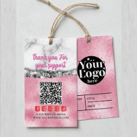 Code QR personnalisé rose Prix Logo Marque suspen