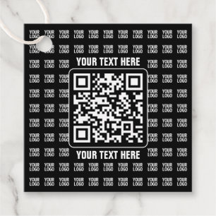 Étiquettes Cadeau Code QR promotionnel (modifiable) plus motif de lo