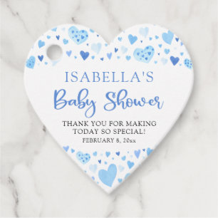 Étiquettes Cadeau Cœur Bleu Saint-Valentin Chéri Baby Shower