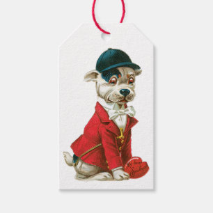 Étiquettes-cadeau Coeur de chien antique Valentine