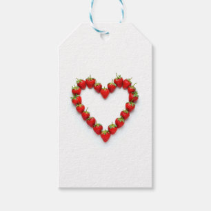 Étiquettes-cadeau Cœur de fraise