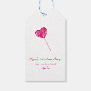 Étiquettes-cadeau Coeur de sucré rose Heureuse Sainte-Valentin