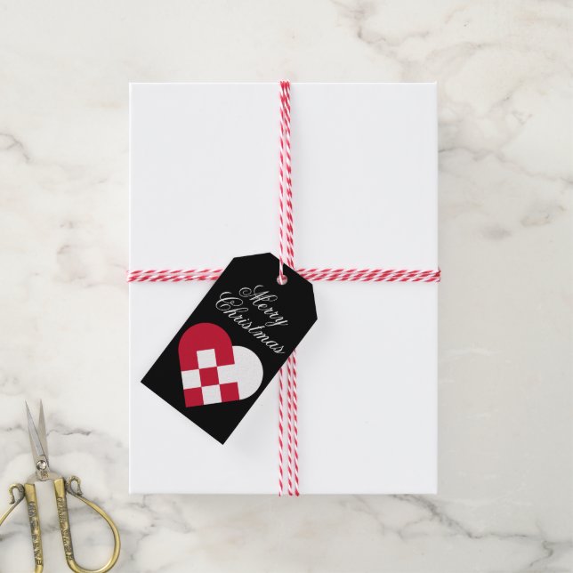 Étiquettes-cadeau Coeur de Yule scandinave (With Twine)