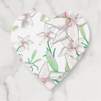 Étiquettes Cadeau Coeur d'illustration de Lily blanche
