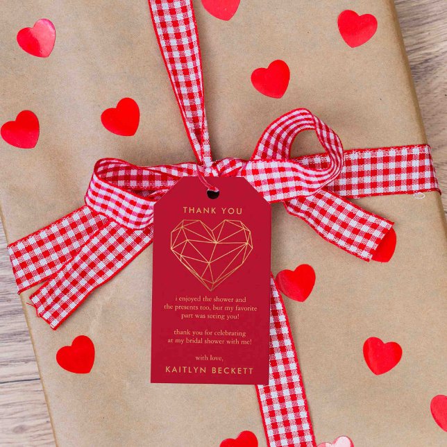 Étiquettes-cadeau Coeur géométrique Fête des mariées de la Saint Val (Créateur téléchargé)