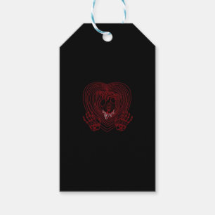 Étiquettes-cadeau Coeur Pleurant En Rouge - Skeleton Coeurs Mains