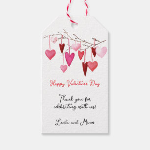 Étiquettes-cadeau Cœurs aquarelle Saint-Valentin